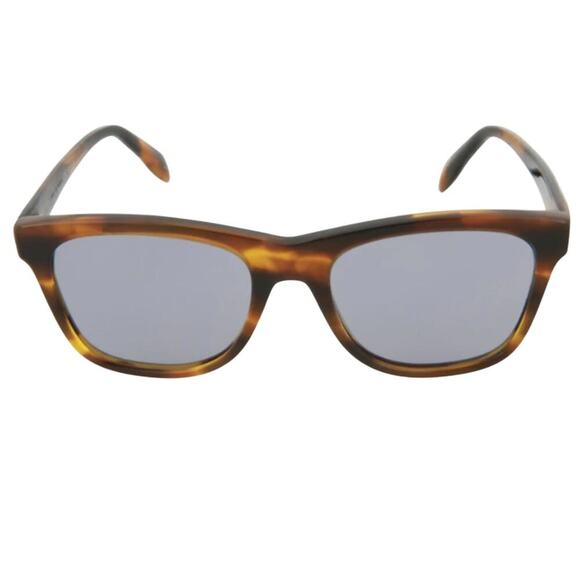 Alexander McQueen Rectangle Sunglasses Yellow Blue Luxury Eyewear - Picture 2 of 8